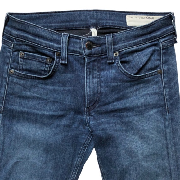 Rag & Bone Jeans Ankle Skinny Size 25 Blue Denim Raw Released Hem - Picture 3 of 15